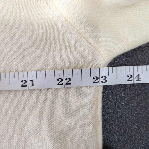 DG2 Diane Gilman Lux Touch Ivory V Neck Sweater Top Women's XL Tunic Boyfriend - Picture 7 of 9